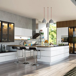FIK3: Modern High Gloss White Lacquer Kitchen Cabinet