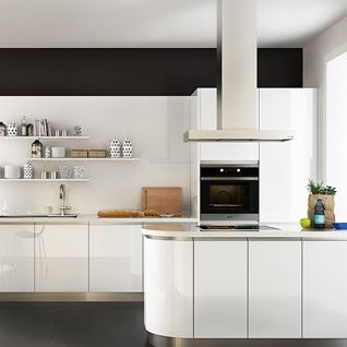 FIK5: Modern Small Galley Kitchen in White Color