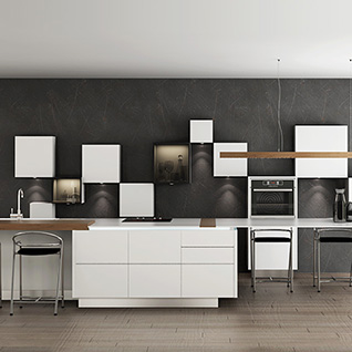 FIK28：Modern White Wooden Kitchen Cabinet with Lacquer Finish
