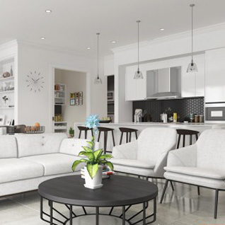 FIW6 : Modern Enjoyable White Villa Home Furniture