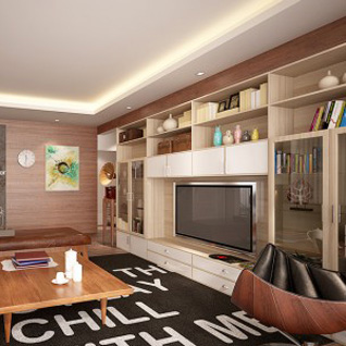 FIW28 : Modern White and Wood Grain House Furniture