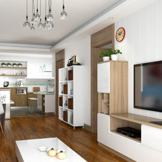 FIW24：Apartment with White and Wood Grain House Furniture