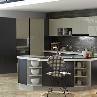 FIK68 : Contemporary High Gloss Lacquer Kitchen Cabinet