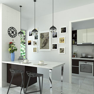FIK47 : Contemporary HPL Kitchen Cabinet