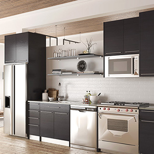 FIK65 : Modern Grey Matte Melamine Kitchen Cabinet