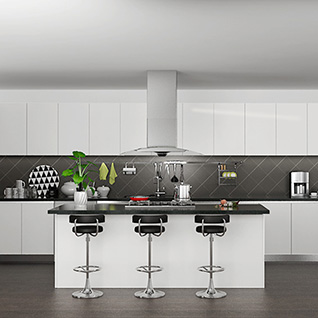 OP15-PVC06: Contemporary High Gloss White PVC Kitchen Cabinet